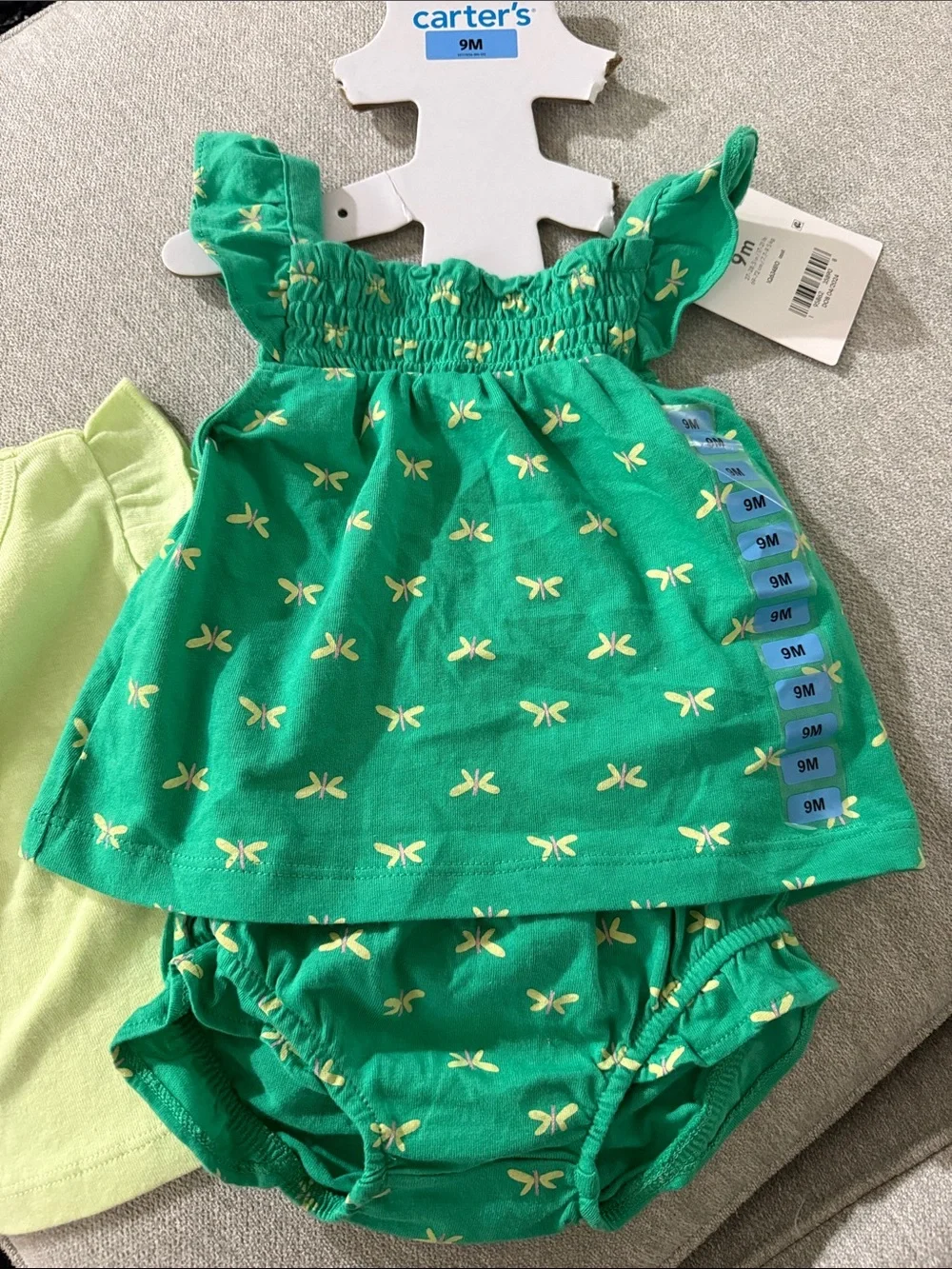 Baby Girl Carter's 3-Piece Butterfly Shorts & Tops Set 9 months